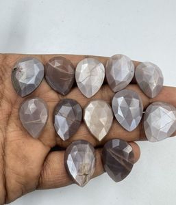 พลอยอัญมณีทรงลูกแพร์อัญมณีหลวมสำหรับทำเครื่องประดับอัญมณี15x20mm ช็อกโกแลตมูนสโตน - Product Image 3