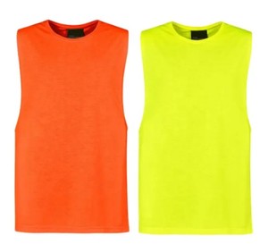 Men's High Visibility <b>Sleeveless</b> Tee His Vis <b>Sleeveless</b> Singlet Tee <b>Tshirt</b> - Product Image 3