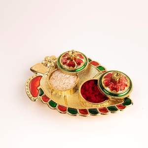 Ganesh Chaturthi Pooja Assiette en Copperut Plateau d'événement de luxe écologique pour 100pcs - Product Image 2