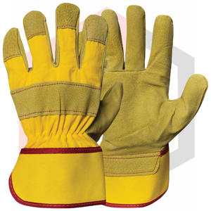 ถุงมืออุตสาหกรรมหนังวัวแยกถุงมือถุงมือนิรภัยจากผู้ผลิตในการทำงานถุงมือนิรภัยสำหรับริกเกอร์จากแคนาดา - Product Image 1
