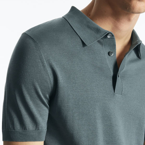 Polo de algodón 100% transpirable para hombre de tela sostenible, camiseta Polo de moda antiarrugas - Product Image 2