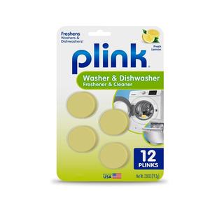 Plink Limón Perfumado 12 Tabletas Limpieza y ambientación efectivos para lavadoras y lavavajillas Elimina los olores residuales - Product Image 1