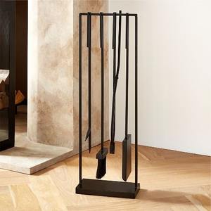 Antique style brass <b>fire</b> <b>tool</b> sets with polished surfaces and classic lines designed for Victorian interior fireplaces - Product Image 3