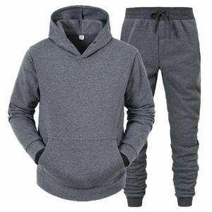 Chándal para hombre 2 piezas Otoño Invierno Casual sólido SweatSuits - Product Image 2
