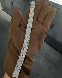 สร้อยข้อมือเงินแท้ 925 คุณภาพสูง ประดับเพชรโมอิสซาไนต์ VVS1 ดีไซน์คลาสสิก สวยหรู เสริมโชคดี เหมาะสำหรับทั้งชายและหญิง ของขวัญเครื่องประดับ - Product Image 4