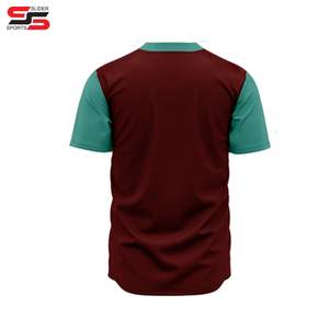 ชุดเครื่องแบบ OEM สำหรับผู้ชายเสื้อซอฟต์บอลผ้าเจอร์ซีย์ไล่ระดับสีสำหรับใส่เล่นเบสบอลขายส่ง - Product Image 2