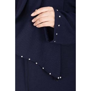 อาบายะสีน้ำเงินกรมท่าประดับด้วยหินพร้อมผ้าคลุมไหล่ในตัว - Product Image 4