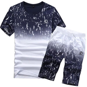 Ropa de verano para hombre, conjunto de 2 piezas para hombre, camiseta de manga corta, conjunto de pantalones cortos, ropa de moda para hombre, chándal ajustado con patrón estampado - Product Image 2