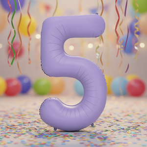 Palloncino Foil Numero 5 Viola 1M per Feste, Gonfiabile ad Elio, Decorazione per Feste - Product Image 2