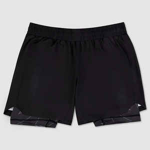 กางเกงวิ่งออกกำลังกายสำหรับผู้ชาย2-in-1ทรงโอเวอร์ไซส์เข้ารูปแนวสตรีทลายทางเป็นมิตรต่อสิ่งแวดล้อม - Product Image 1