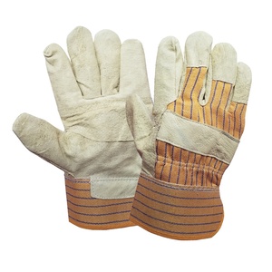 Guantes de Trabajo de Seguridad de Cuero con Franja Amarilla en la Parte Posterior, Talla XL, Guantes de Soldadura de Goma - Product Image 1