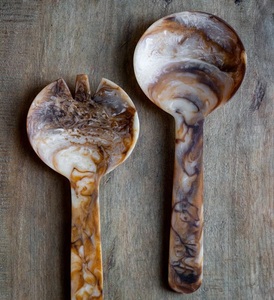 Juego de Cubiertos de Resina Marmoleada Verde y Blanca a Precio de Fábrica, Vajilla de Cocina, Cucharas y Tenedores para Servir Alimentos, Utensilios al por Mayor Personalizados - Product Image 6