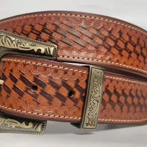 Top Selling Handcrafted Genuine Leather <b>Western</b> <b>Belts</b> Genuine Leather Customized Size and Color Traditional Fancy <b>Men</b> Party <b>Belt</b> - Product Image 2