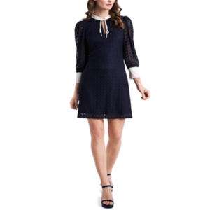 Abito da Cocktail in Pizzo Riley & Rae Leyla Stile Preppy Blu Navy Taglia L - Product Image 4