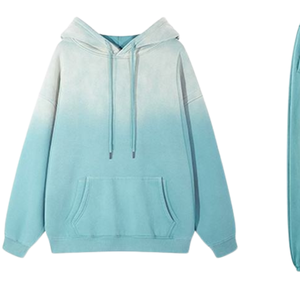 Conjunto Deportivo de Sudadera con Capucha y Pantalones Jogger para Hombre, Color Azul Menta, Lavado Ácido, Felpa Suave, Estilo Urbano Minimalista, Ropa de Invierno - Product Image 5