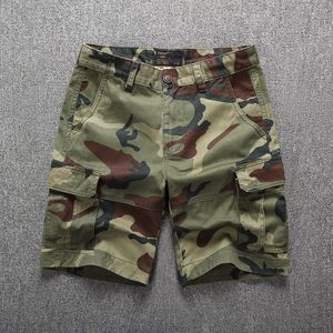 Shorts de jogging décontractés pour homme, style nouveau, 100% coton, uni, anti-froissement, vintage, avec taille élastique et impression personnalisée - Product Image 3
