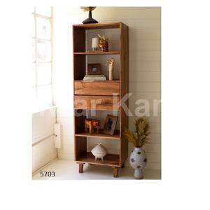 ตู้ไม้อะคาเซียทรงสูงสไตล์โบราณมีลิ้นชัก2อันสำหรับบ้านห้องนั่งเล่นห้องนอนที่เก็บของตกแต่งห้องครัว - Product Image 1