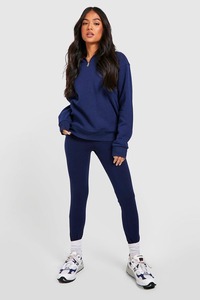 Chándal de algodón 100% para mujer, venta al por mayor, cómodo, transpirable, de manga larga, sudadera, conjuntos para correr, informal, tejido sólido, Invierno - Product Image 3