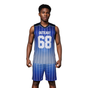 Conjuntos de uniformes de voleibol de diseño personalizado OEM 100% poliéster tela transpirable que absorbe la humedad Transferencia de Calor nombre y número impresos - Product Image 1