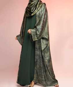 Beautiful Satin Silk Abaya Modest Satin Silk Abaya Style with Matching Chiffon Hijab Casual Wear Women <b>Islamic</b> <b>Clothing</b> - Product Image 3