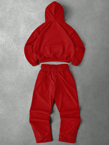 Fabricant de survêtements personnalisés en gros, OEM, ensemble sweat-shirt et pantalon de jogging, pantalon de survêtement à double ceinture, ensemble streetwear pour hommes adultes - Product Image 3