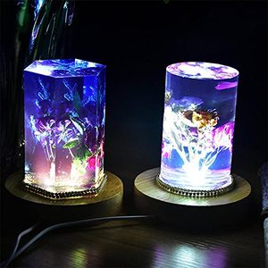 Lámpara LED con Forma de Flor de Resina Hecha a Mano, Luz Nocturna, Estatua de Buceo, Tema Submarino, Regalo del Día de la Madre, Lámpara de Ágata, Piedra para el Hogar - Product Image 3