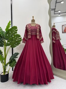 Hermosa Fiesta Desgaste Lehenga Choli Con Hilo Con Secuencia De Trabajo - Product Image 2