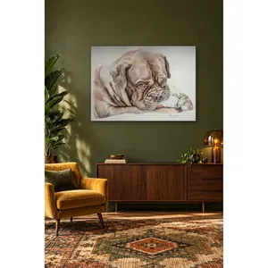 Fida Mastiff repose la tête sur les pattes, dessin imprimé sur toile - Product Image 4