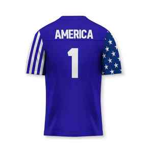 Uniforme de fútbol americano, elegante camiseta de EE. UU. con estatua detallada de la libertad y acentos patrióticos - Product Image 5