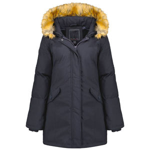 Veste parka pour femme d'extérieur 100% nylon imperméable respirante coupe-vent séchage rapide écologique capuche en fourrure fermeture éclair régulière - Product Image 2