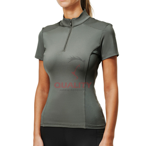 Tejido transpirable elástico ajuste equitación mujer ecuestre Top elegante ligero que absorbe la humedad cómoda camisa atlética - Product Image 1