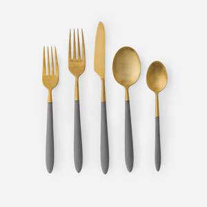 Qualité imbattable Vaisselle Couverts En Acier Inoxydable Couverts Ensemble 5 Pièces Cuillère Fourchette et Couteau Plume Design Poignées - Product Image 6