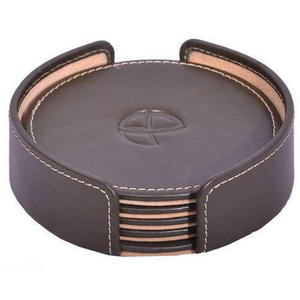 Wholesale New Design <b>Leather</b> coaster Stand Shape Genuine <b>Leather</b> <b>Placemats</b> and Coasters for Drinks at Best Price - Product Image 5