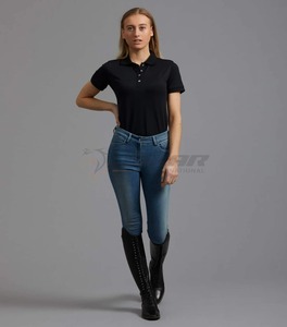 Camiseta de Equitación Atlética para Mujer, Tejido Elástico Transpirable, Ligero, Absorbente de Humedad, Cómodo Top de Entrenamiento - Product Image 5