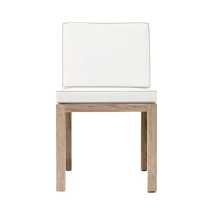 Modern Teak Outdoor <b>Dining</b> Chair With Cushion Contemporary Garden Furniture For Patio And Balcony Use - Product Image 6