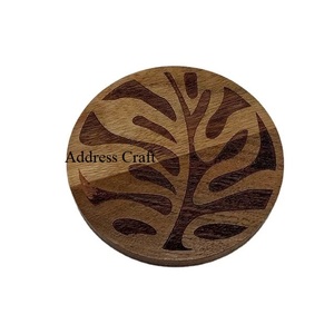 Sous-verre en bois gravé pour tasses, tasses, accessoires de décoration de table, sous-verres en bois de style unique, tapis et coussinets de table, au prix de gros - Product Image 6