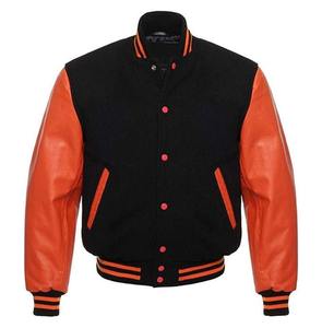 แจ็กเก็ตขนสัตว์แขนเสื้อหนังปักโลโก้โรงงานออกแบบได้ตามต้องการ - Product Image 6