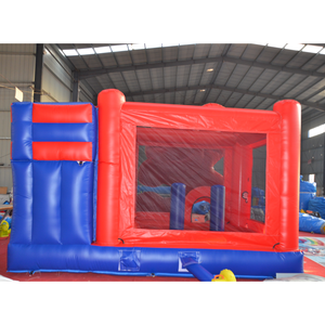 Durable PVC <b>Inflatable</b> Bouncy Castle Cartoon Blue Red Bounce House <b>Slide</b> Kids Outdoor Indoor Jumping Bouncer 5x5M - Product Image 2