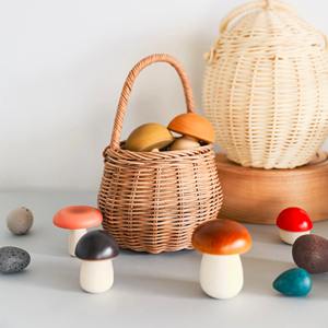 Panier de rangement pour fleurs et fruits en rotin tissé à la main avec poignée nouveau design paniers en bambou pour organiser des fleurs couleur marron - Product Image 6