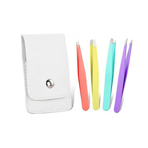 Pinzas para cejas de acero inoxidable de alta calidad personalizadas profesionales OEM, superventas, herramienta de belleza de Punta puntiaguda inclinada para uso personal - Product Image 6