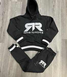 Conjunto de sudadera con capucha y pantalones de chándal con cremallera para hombre de alta calidad con parche bordado chándal de invierno informal desgastado para hombre - Product Image 6