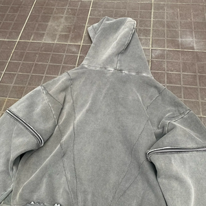 Regular Fit Zipper <b>up</b> Hoodie Men Drop Shoulder Fleece Unisex 100% Cotton Customized Logo Winter Hoodie - Product Image 6