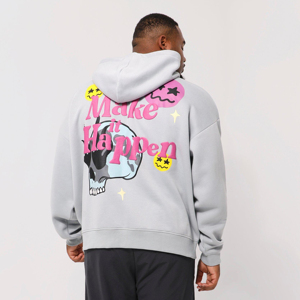 Polyester/coton mélangé poids lourd polaire fermeture éclair sweats à capuche séchage rapide respirant coupe régulière manches longues fermeture éclair complète hiver - Product Image 4