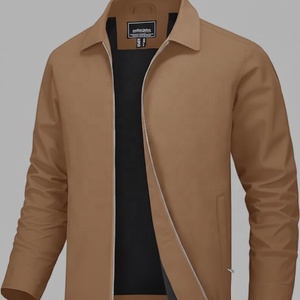 Nouvelle arrivée, veste coupe-vent décontractée pour homme, coupe ajustée, élégante, en cuir, pour l'extérieur - Product Image 1