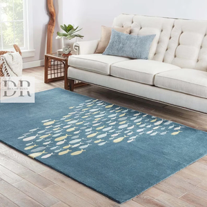 Alfombra de lana con diseño de peces Cardumen, estampado Animal moderno de alta calidad para uso en el suelo del hogar, lujo para comedor, sala de estar y oficina - Product Image 4