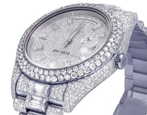 Por encargo VVS Moissanite diamante Acero inoxidable Baguette en el dial Iced Out reloj de pulsera automático Hip Hop Bling moda de lujo - Product Image 3