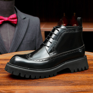 Zapatos de Trabajo Duraderos de Cuero Vacuno con Forro Antiolor y Absorción de Impactos, Zapatos Casuales para Hombre, Zapatos para Uso Diario - Product Image 1