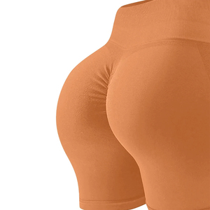 Shorts Deportivos para Mujer, Color Sólido, Transpirables, Antiarrugas, de Secado Rápido, Elásticos en 4 Direcciones, Cintura Alta Acanalada - Product Image 5