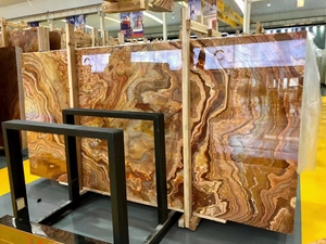 Mặt đá cẩm thạch <span class=keywords><strong>Onyx</strong></span> hổ phách nền sáng màu nâu, bán buôn tấm đá cẩm thạch <span class=keywords><strong>Onyx</strong></span>, giá tấm đá cẩm thạch <span class=keywords><strong>Onyx</strong></span> - Product Image 5