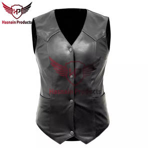 Premium Quality Customizable Sleeveless Women's Genuine Leather Vest <b>Waistcoat</b> Fashionable <b>Casual</b> Design for Winter Canvas - Product Image 5